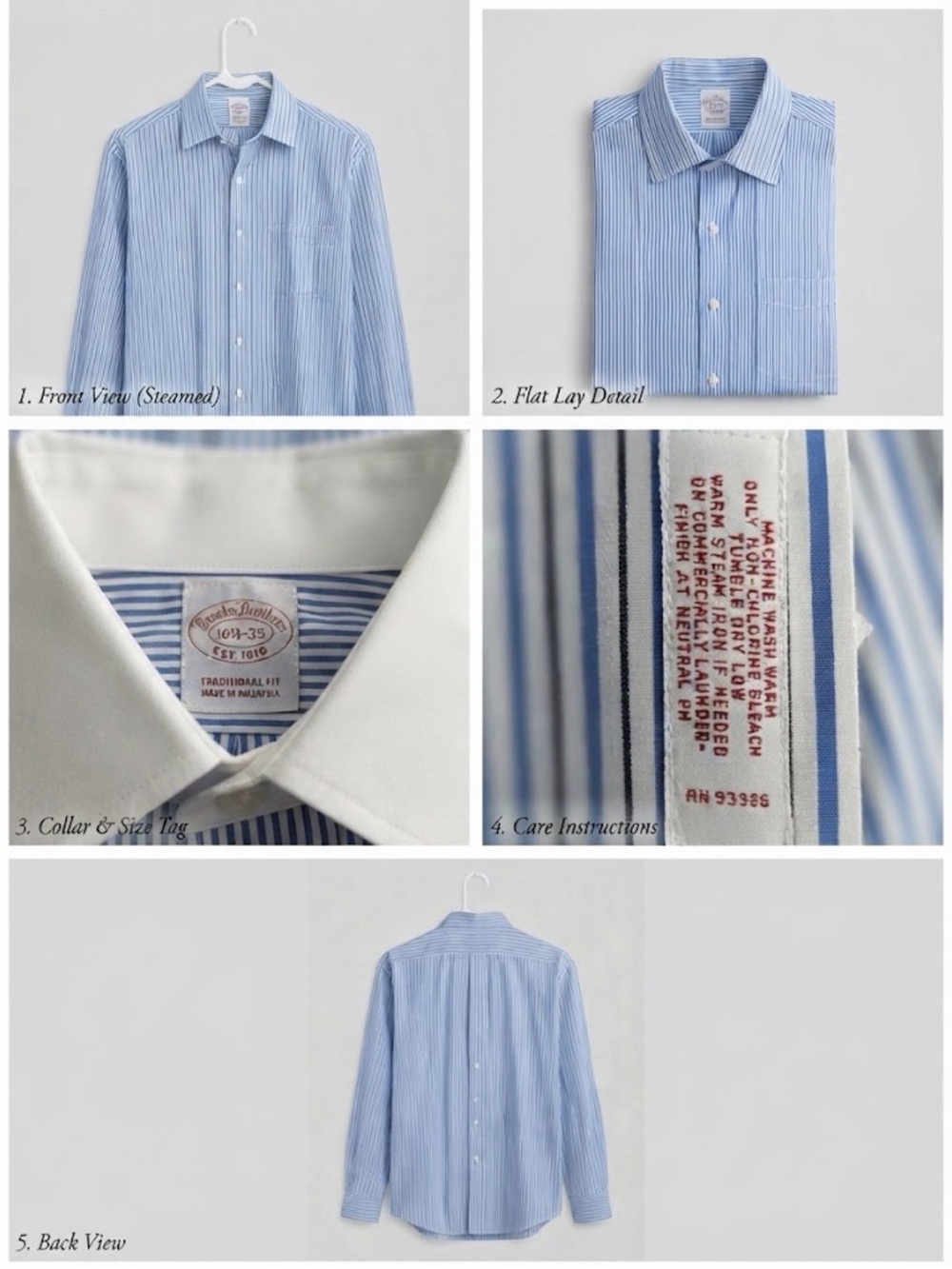 Brooks Brothers Light Blue and White Stripe Dress Shirt